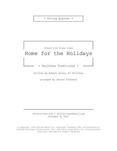 (there's No Place Like) Home For The Holidays (arr. Denise Flatness)
