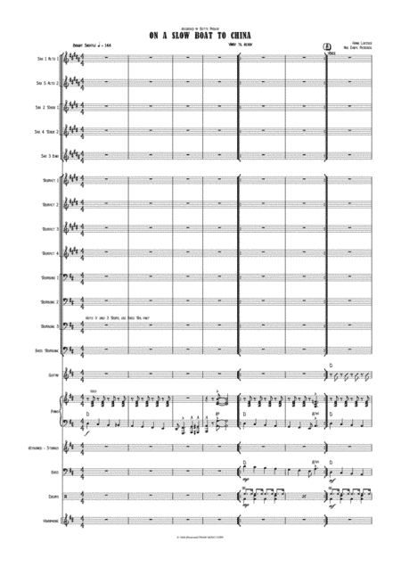 On A Slow Boat To China (arr. Daryl McKenzie)