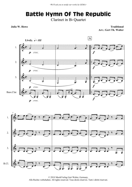 Battle Hymn Of The Republic (arr. Gert Th. Walter)