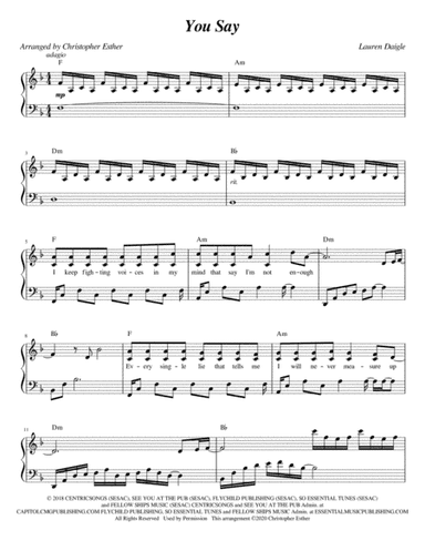 You Say (arr. Christopher Esther)