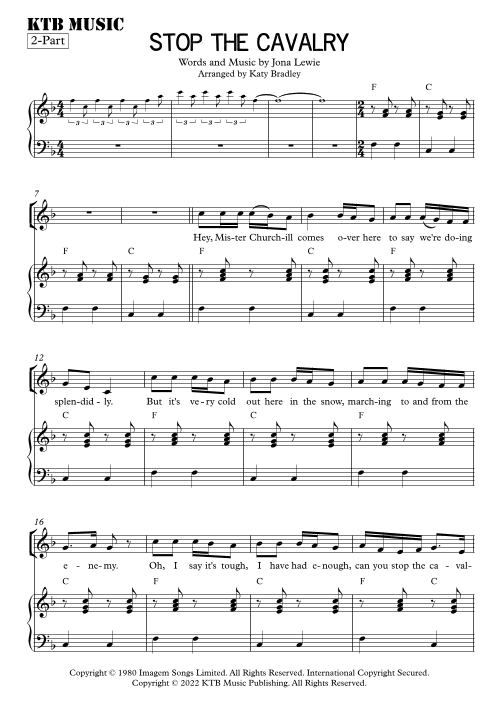 Stop The Cavalry (arr. Katy Bradley)