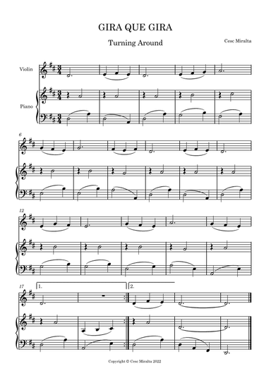 GIRA QUE GIRA Vl & Pno