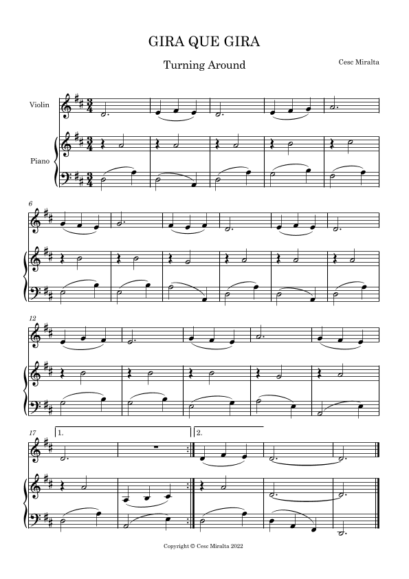 GIRA QUE GIRA Vl & Pno