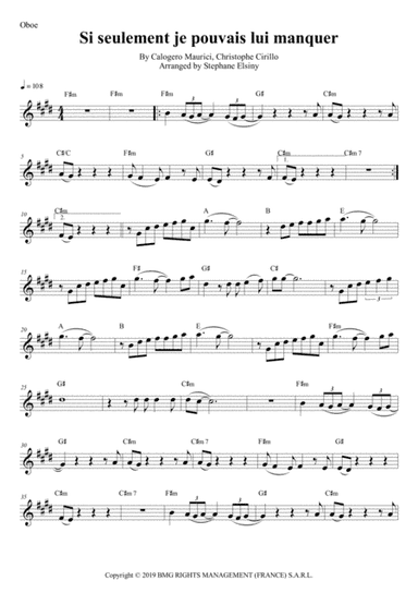 Si Seulement Je Pouvais Lui Manquer (arr. Stephane ELSINY)