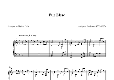 Fur Elise - Piano (arr. Musical Coda)