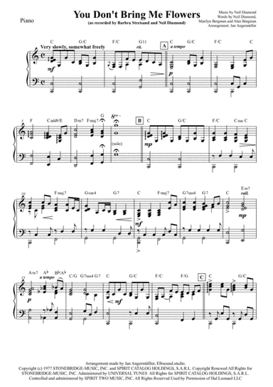 You Don't Bring Me Flowers (arr. Jan Angermüller)