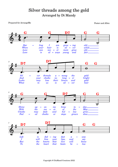 Silver threads among the gold (arr. Di Mandy)