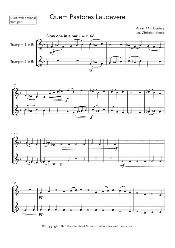 Quem Pastores Laudavere (arr. Christian Morris)