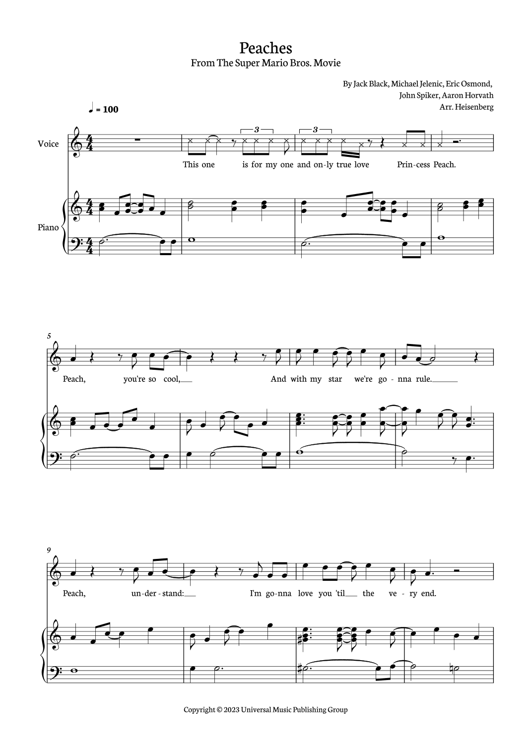 Peaches (arr. Heisenberg)