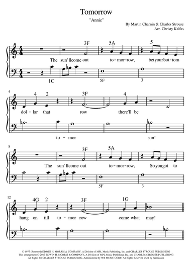 Tomorrow (arr. Christy Kalfas)