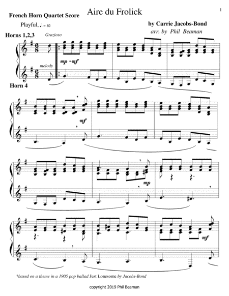 Aire du Frolick- french horn quartet (arr. Phil Beaman)