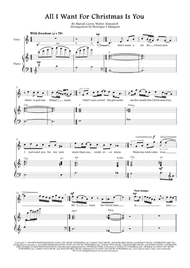 All I Want For Christmas Is You (arr. Henrique F Mangoni)