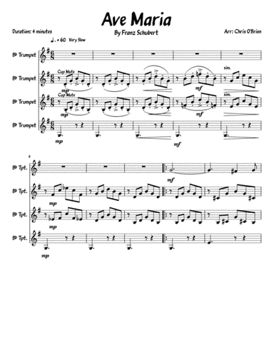 Ave Maria - Trumpet Quartet (arr. Chris O'Brien)