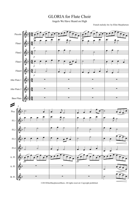 Gloria for Flute Choir (arr. Ellen Macpherson)