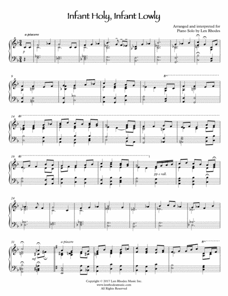 Infant Holy, Infant Lowly - a Contemporary Piano Solo (arr. Len Rhodes)