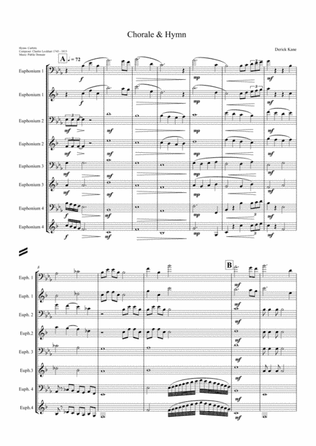 Chorale and Hymn (by Derick Kane) for Euphonium Quartet (arr. Derick Kane)