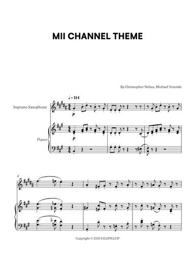 Mii Channel Theme (arr. Cadenza Editions)