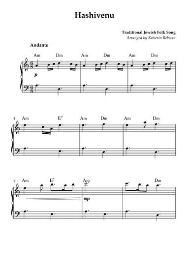 Hashivenu (arr. Kaiserin Rebecca)