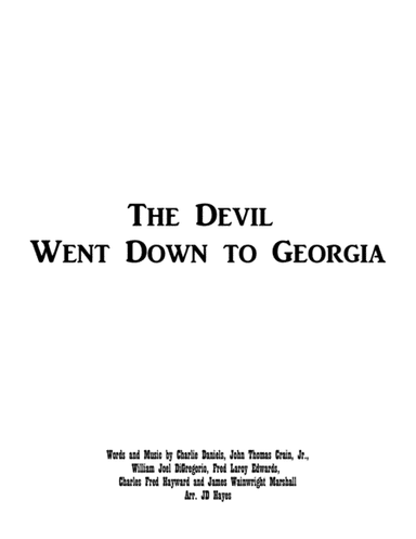 The Devil Went Down To Georgia (arr. JD Hayes)