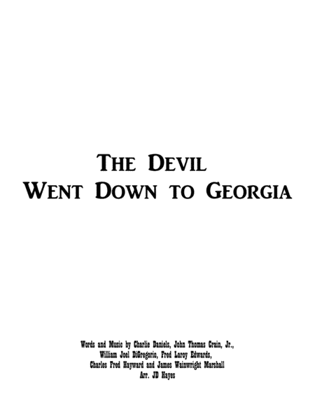 The Devil Went Down To Georgia (arr. JD Hayes)