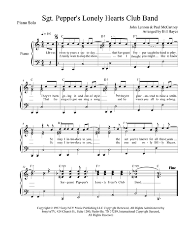 Sgt. Pepper's Lonely Hearts Club Band (arr. William H Hayes)