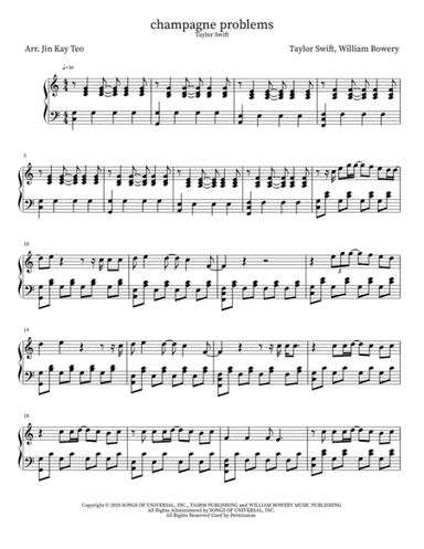 Champagne Problems (arr. Jin Kay Teo)