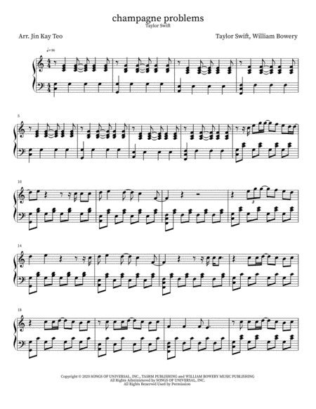 Champagne Problems (arr. Jin Kay Teo)