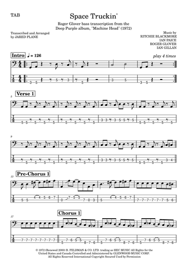 Space Truckin' (arr. Jared Plane)