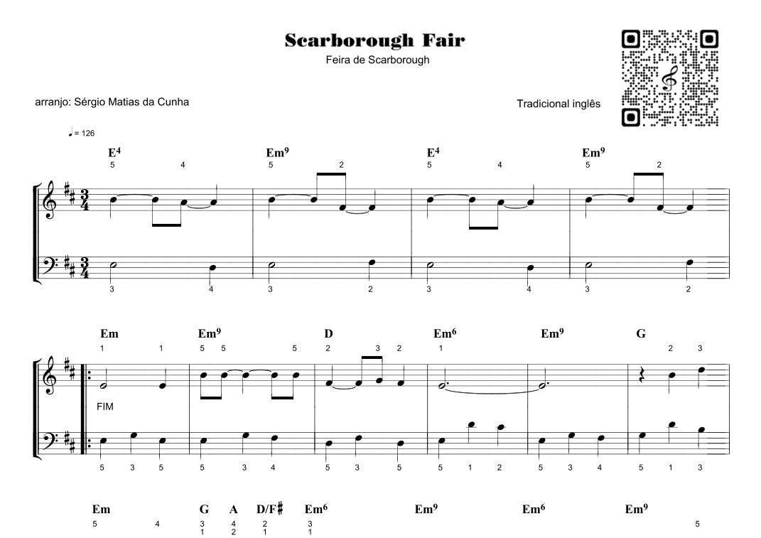 Scarborough Fair - feira de scarborough (arr. Sérgio Matias da Cunha)