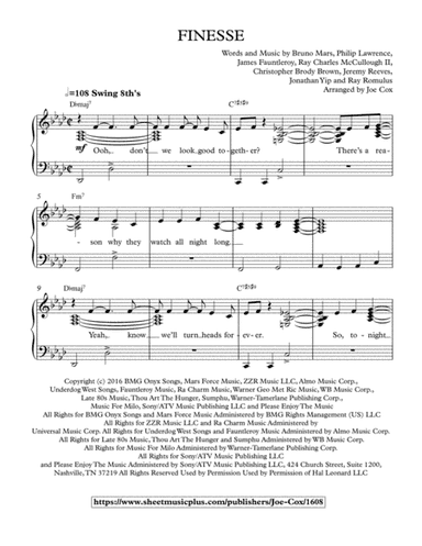 Finesse (arr. Joe Cox)
