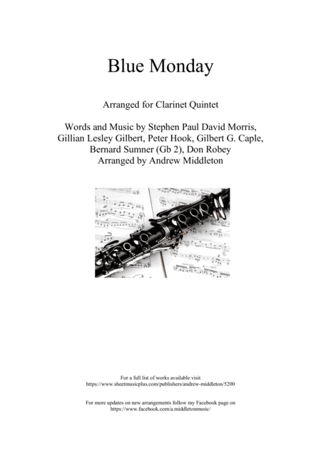 Blue Monday (arr. Andrew Middleton)