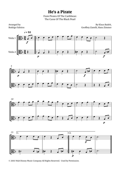 He's A Pirate (arr. Rodrigo Faleiros)