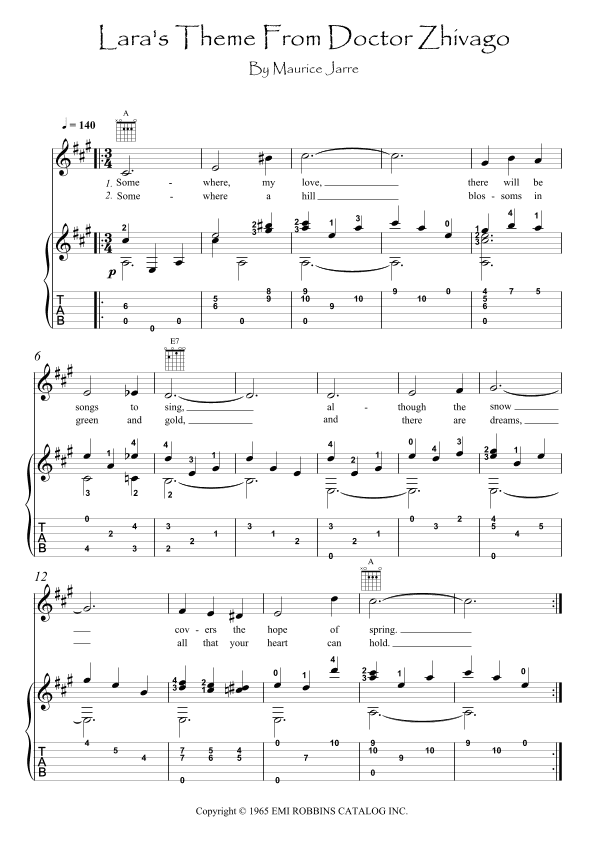 Lara's Theme From Doctor Zhivago (arr. PianoSheetNow)