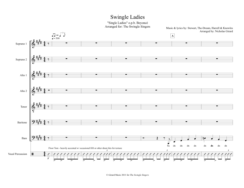 Single Ladies (put A Ring On It) (arr. Nicholas Girard)
