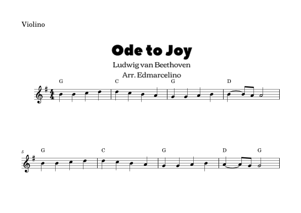 Ode to Joy - Eeasy to Violin (arr. Eder Marcelino)