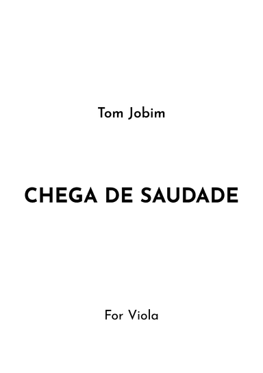 Chega De Saudade (no More Blues) (arr. Jireh J.)