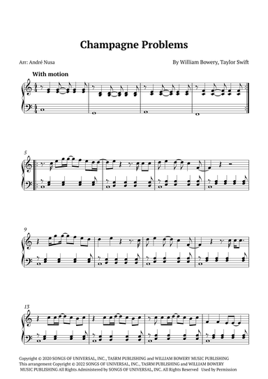 Champagne Problems (arr. André Nusa)