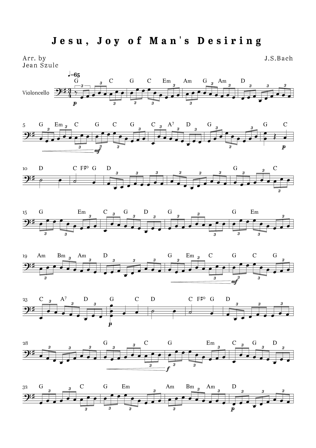 Jesu, Joy of Man's Desiring (arr. Jean Szulc)