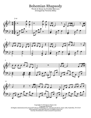 Bohemian Rhapsody (arr. Victoria Miley)