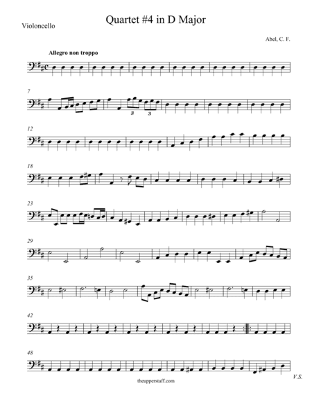 Quartet #4 in D Major (arr. theupperstaff.com)