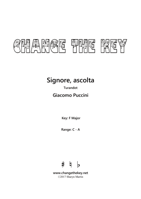 Signore, ascolta! - F Major (arr. Change the Key)