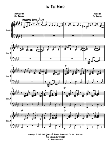 In The Mood (arr. Dan Drizlikh)