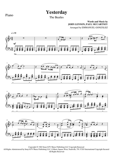 Yesterday (arr. Emmanuel González)