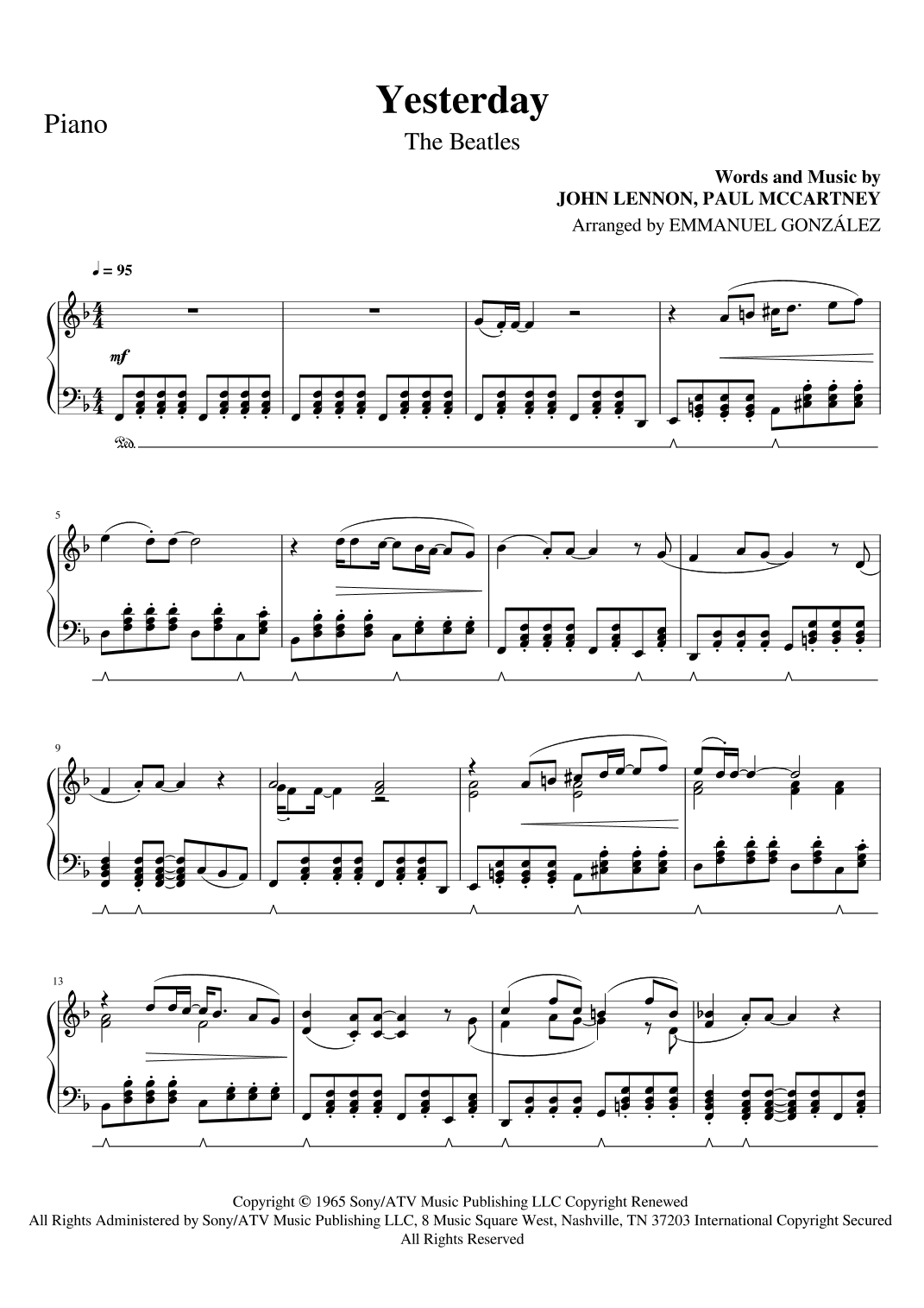 Yesterday (arr. Emmanuel González)