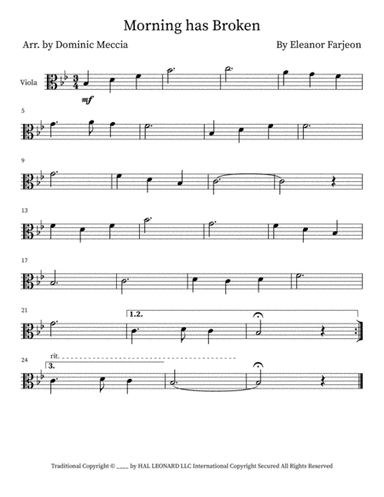 Morning Has Broken (arr. Dominic Meccia)