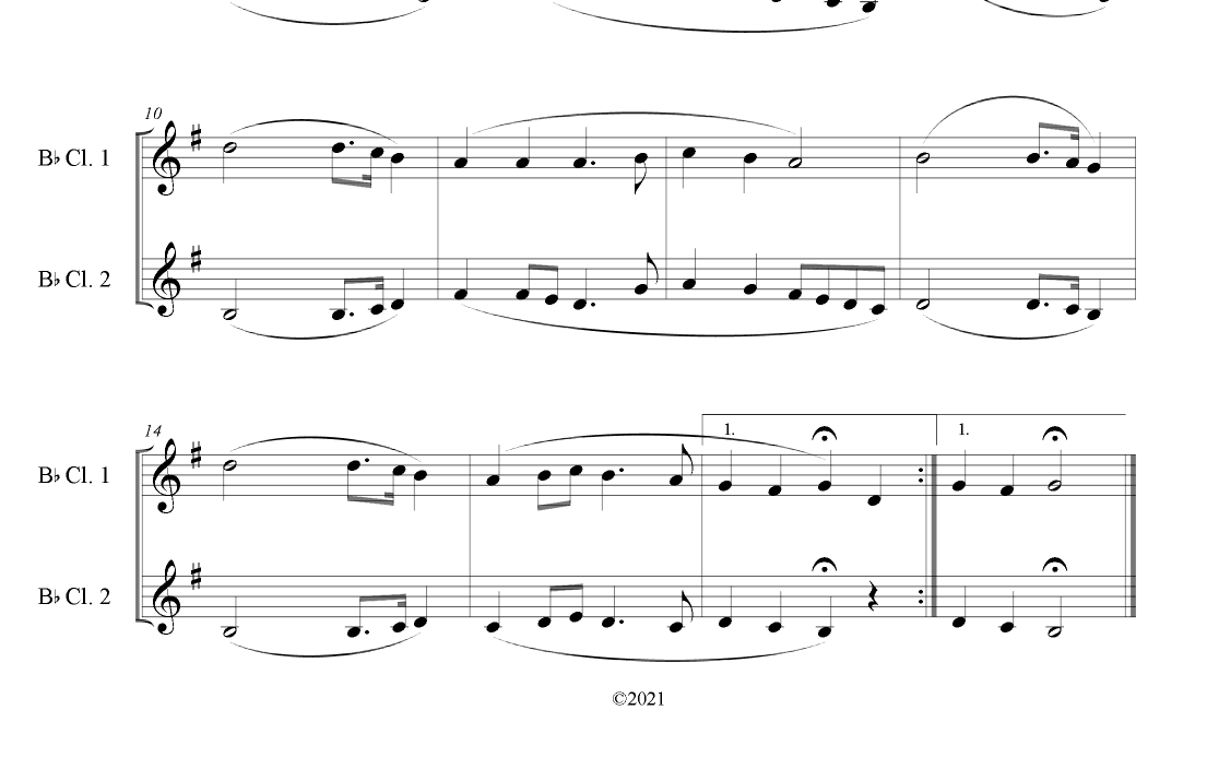 I Stand Amazed in the Presence (How Marvelous) for Clarinet Duet (arr. B. C. Dockery)