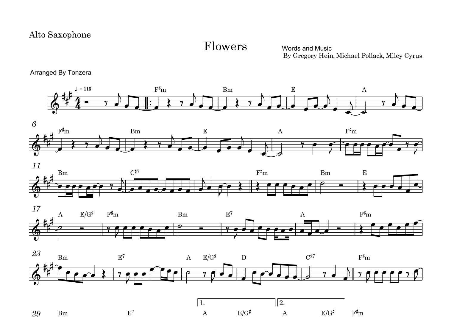 Flowers (arr. Tonzera)