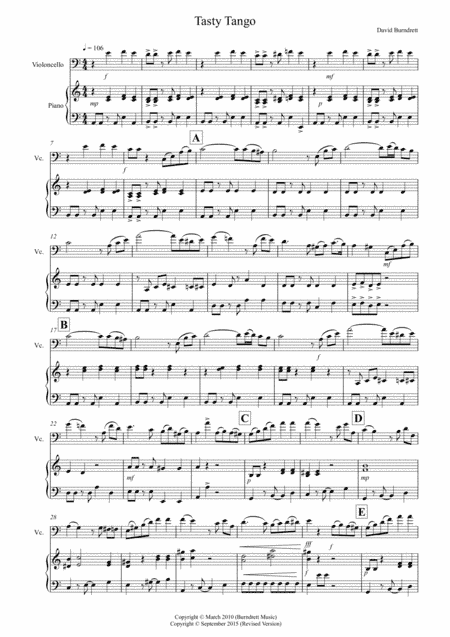 Tasty Tango for Cello and Piano