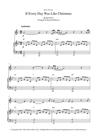 If Every Day Was Like Christmas (arr. Kaiserin Rebecca)
