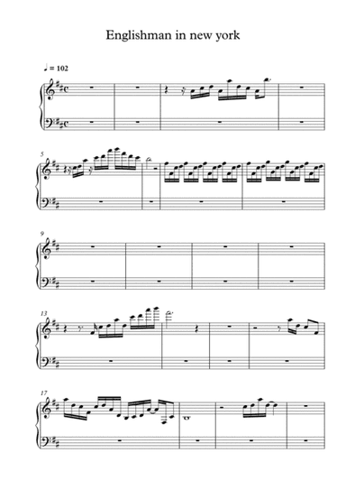 Englishman In New York (arr. Pineapplechord)